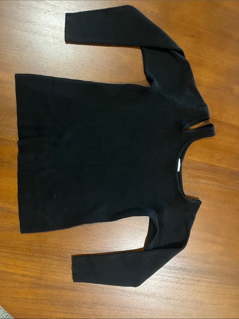 Maurices Black Ribbed Cutout Neck Top